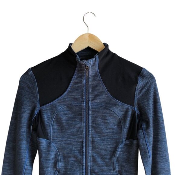 Lululemon Forme Jacket Size 4 Blue Slub Denim Limitless Blue / Black - Picture 3 of 12